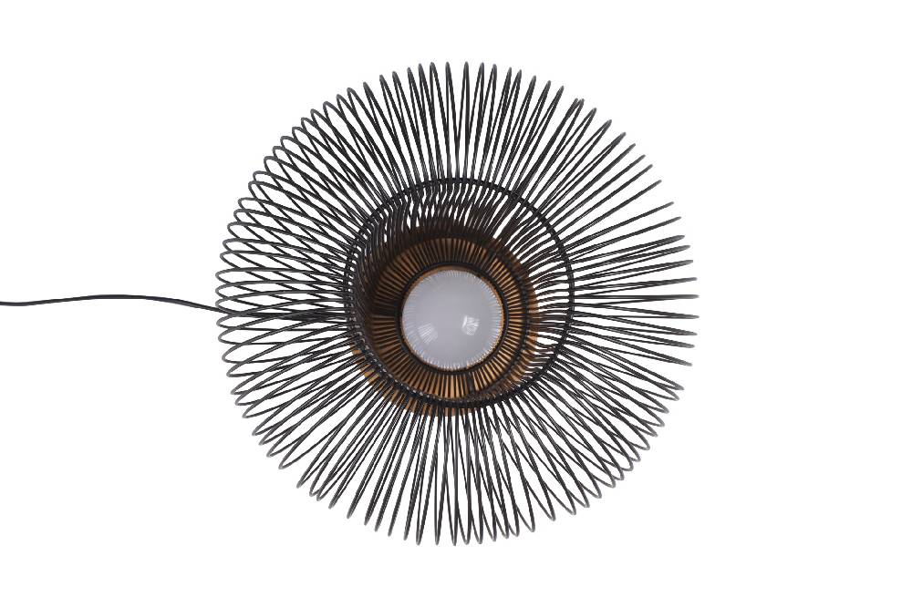 Novità Home Mors - Lampada Da Tavolo Con Fili In Ferro Nero