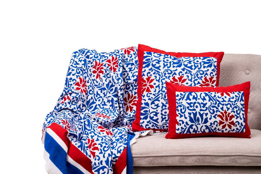 Novità Home Noto - Mezzero Doppio Decor Blue In Cotone - 270x270