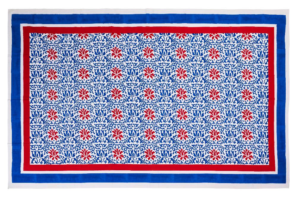 Novità Home Noto - mezzero doppio decor blue in cotone - 270x270