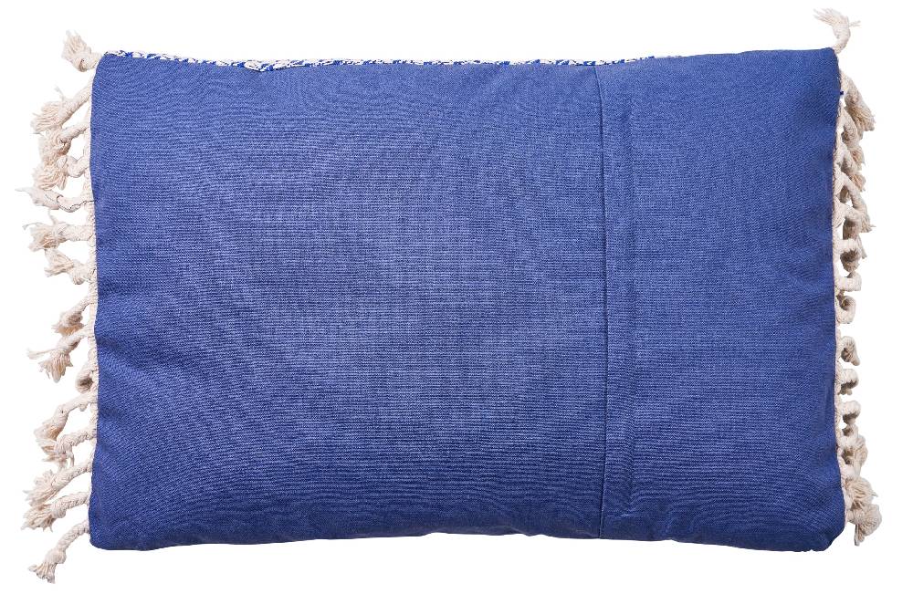 Novità Home Cuscino 40X60 Blue Con Frange