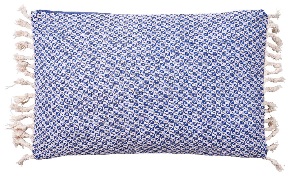 Novità Home Cuscino 40X60 Blue Con Frange