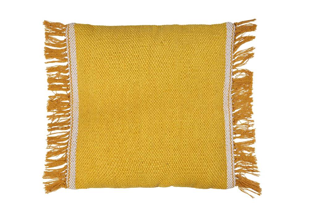 Novità Home Cuscino frange in cotone giallo- 45x45