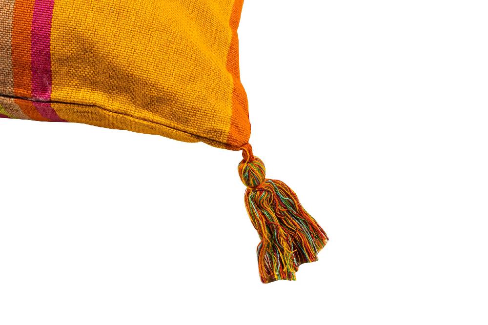 Novità Home Cuscino - Righe Con Nappe