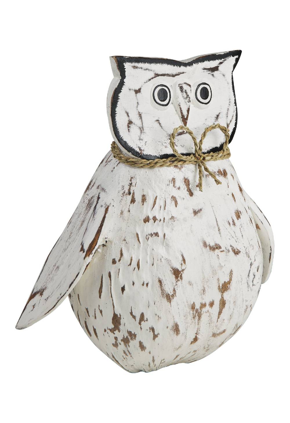 Novità Home Decor - Civetta Ali Aperte Cocco Bianca