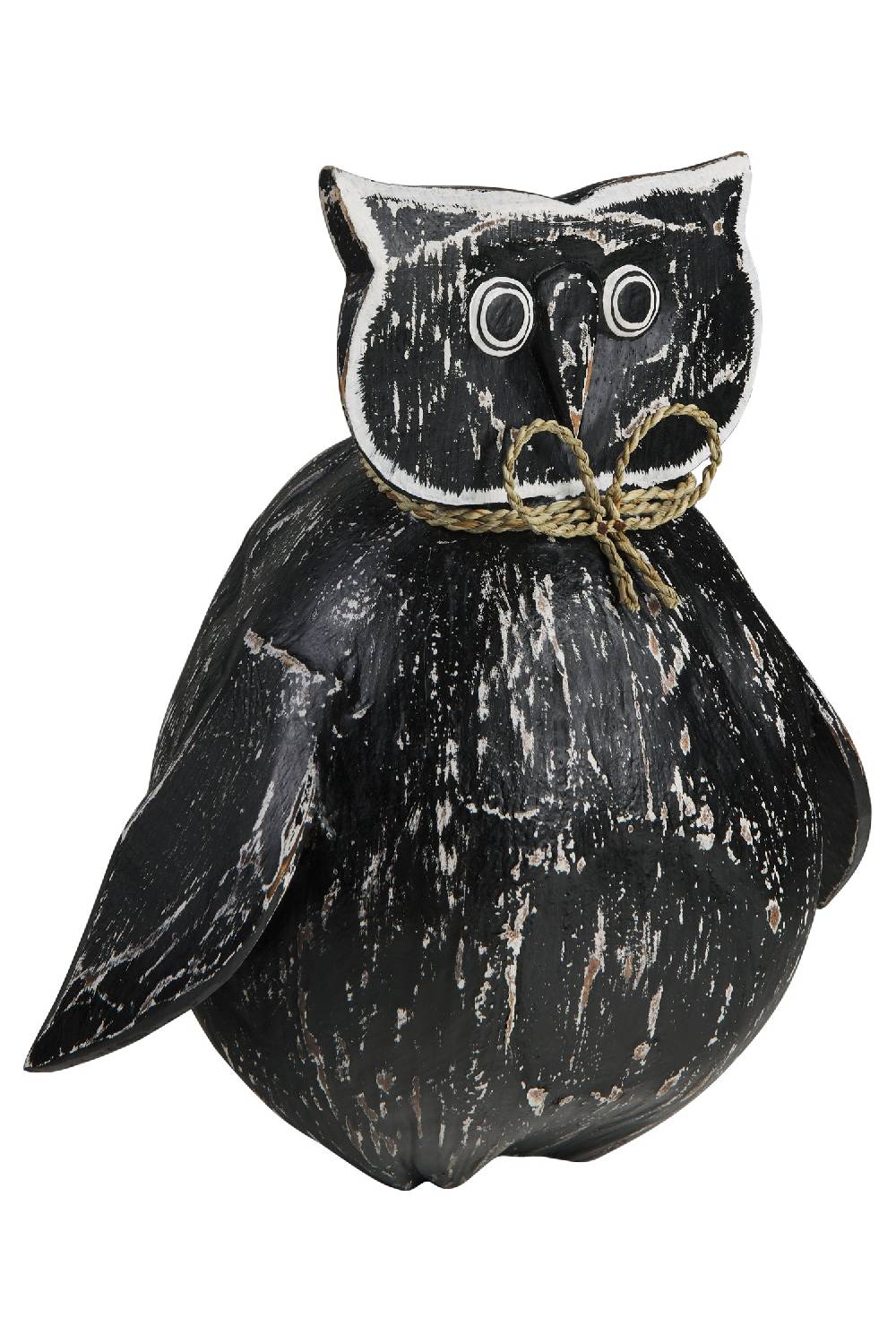 Novità Home Decor - Civetta Ali Aperte Cocco Nera