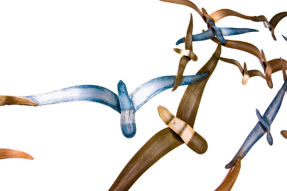 Novità Home Decor - Flight Of Silver And Gold Birds