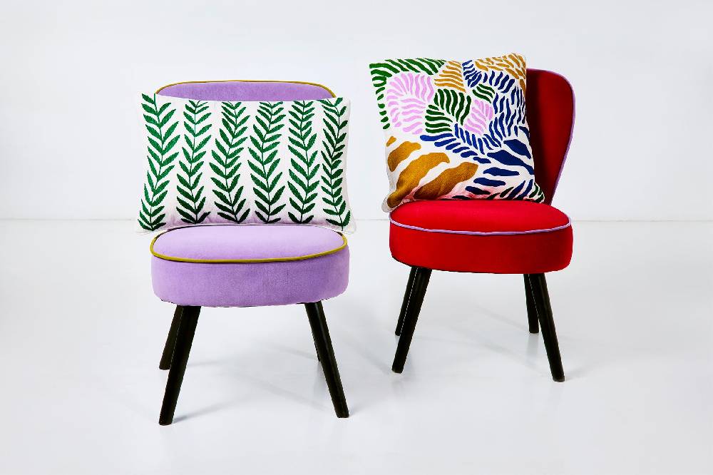 Novità Home Embrodery - Cuscino Brushstroke Leaves