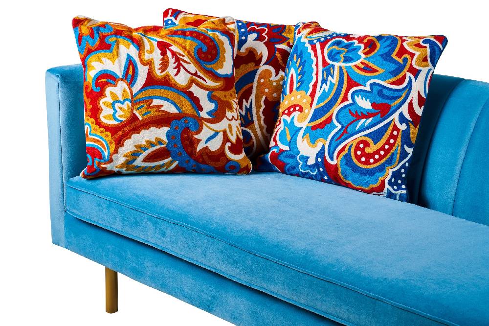 Novità Home Embroidery - Cuscino Foliage Blue Red