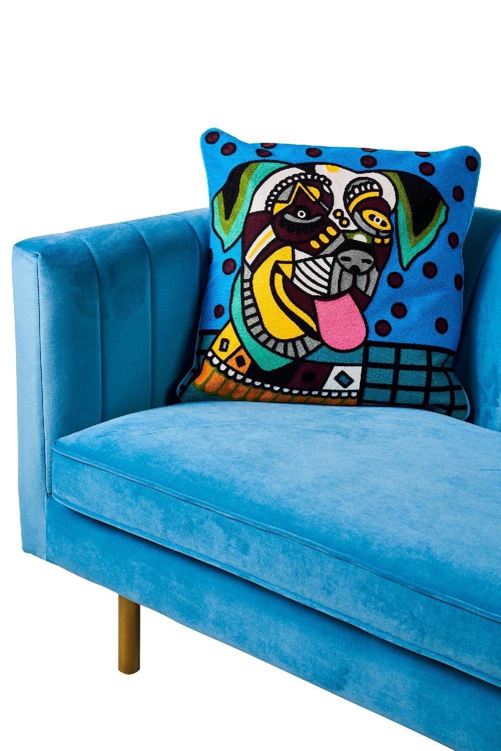 Novità Home Embroidery - Cuscino Pop Art Happy Dog