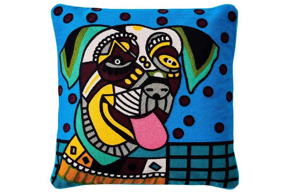 Novità Home Embroidery - cuscino pop art happy dog