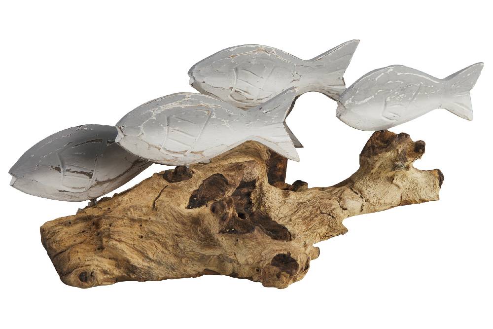 Novità Home Fish - Branco Pesci Grigi Su Tronco