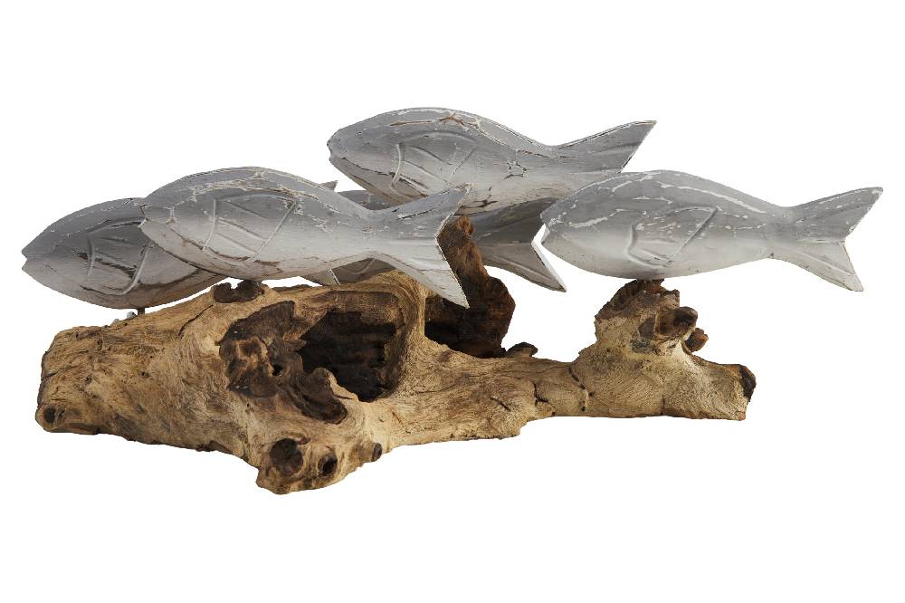 Novità Home Fish - Branco Pesci Grigi Su Tronco