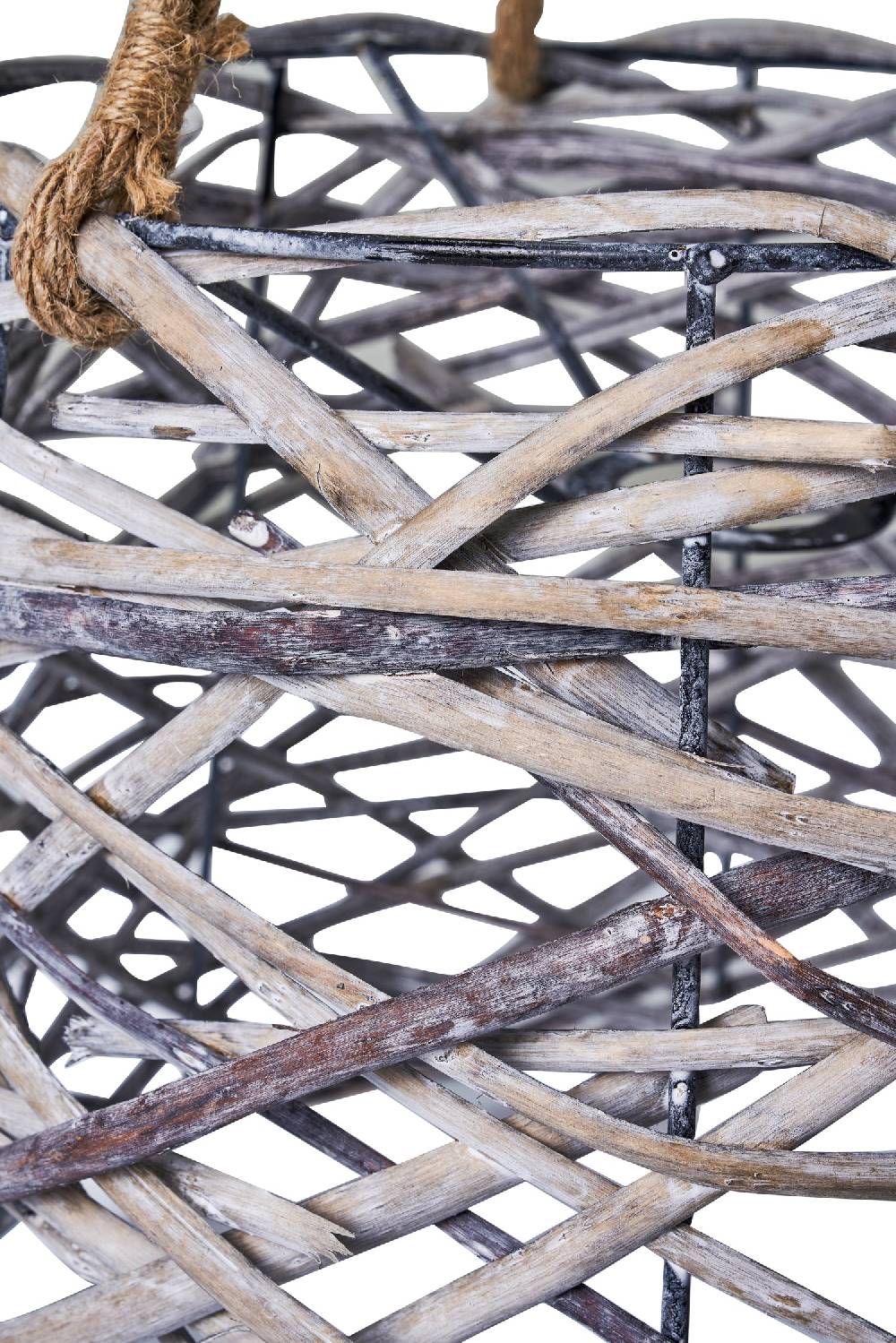 Novità Home Lampadario Cesta Rattan Bicolore