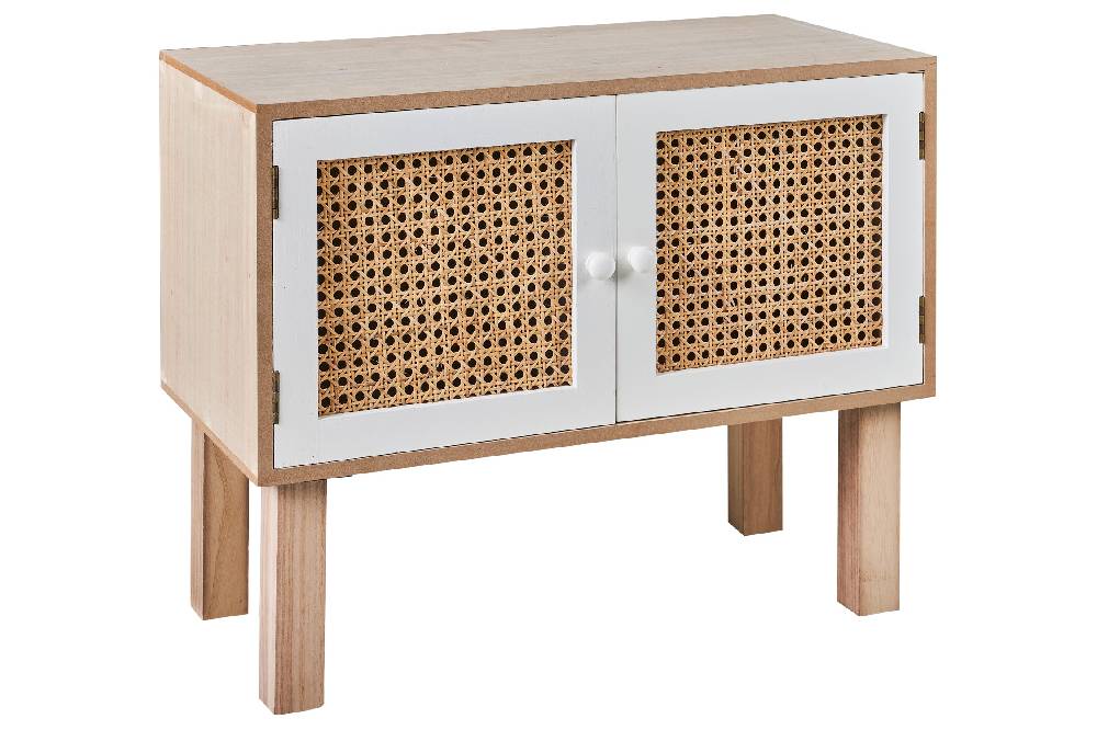 Novità Home Malibu - Comodino Bianco 2 Sportelli