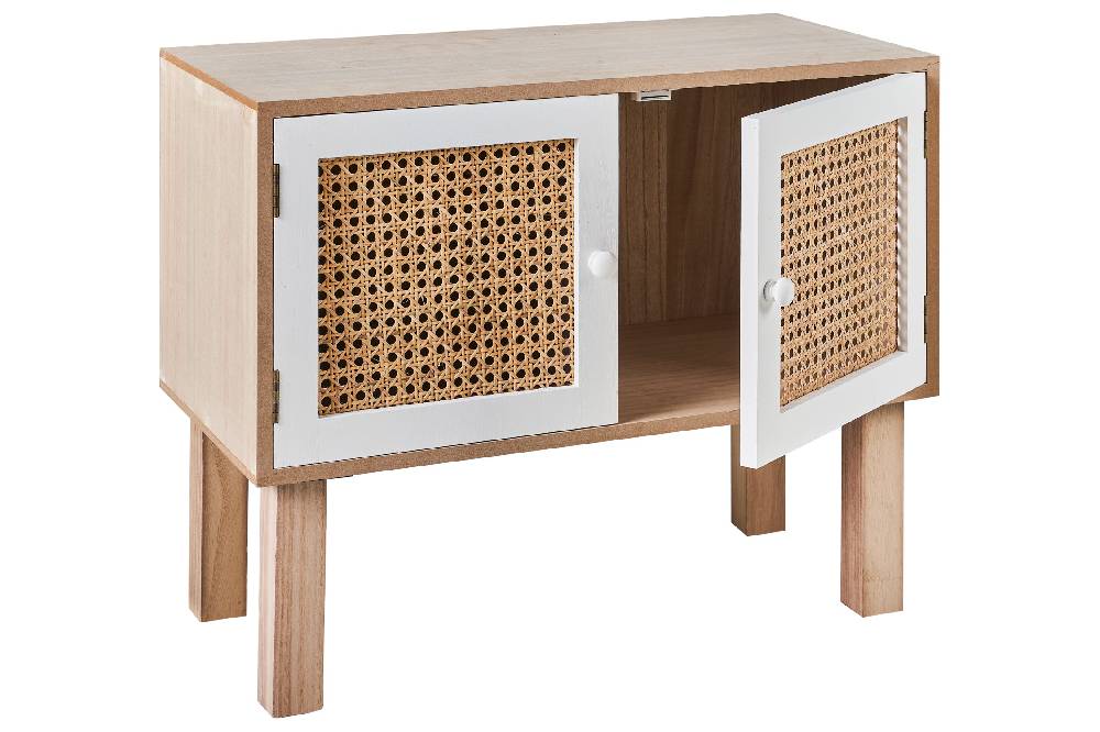 Novità Home Malibu - Comodino Bianco 2 Sportelli