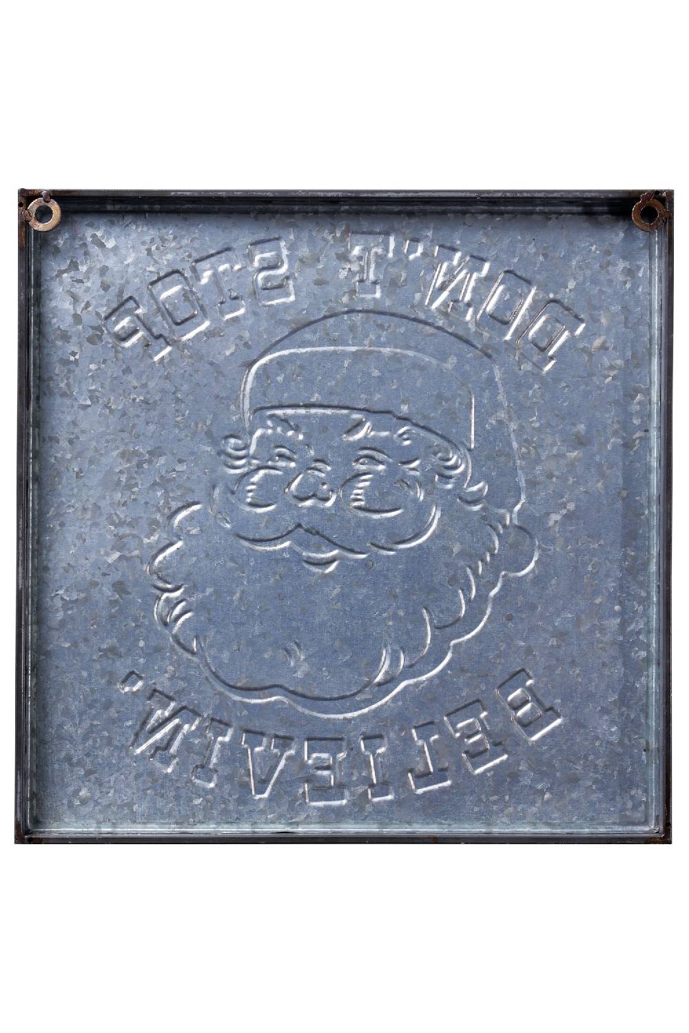 Novità Home Merry - Quadretto Metallo Santa