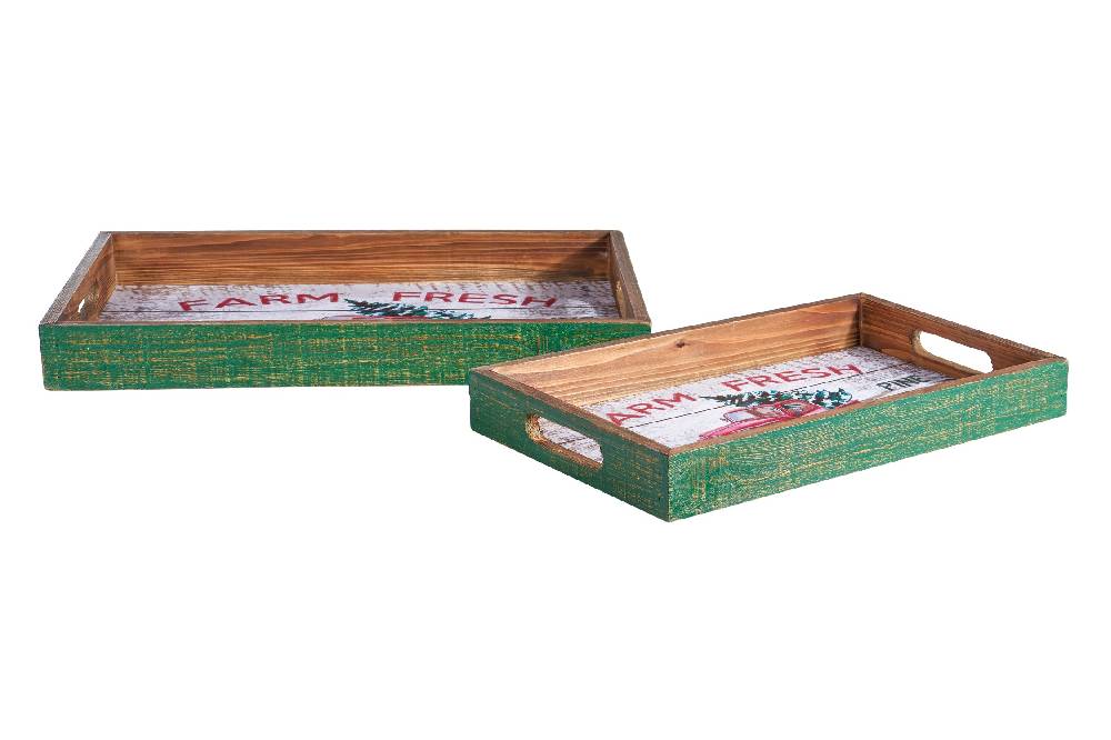 Novità Home Merry - Set 2 Vassoi Farm Fresh