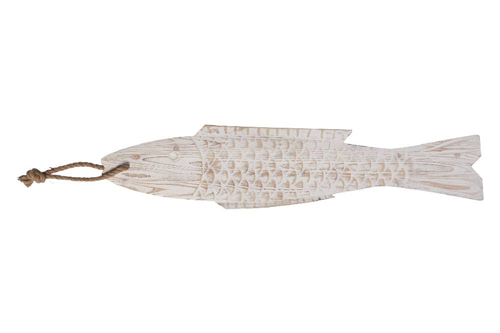 Novità Home Pesce da appendere in legno bianco