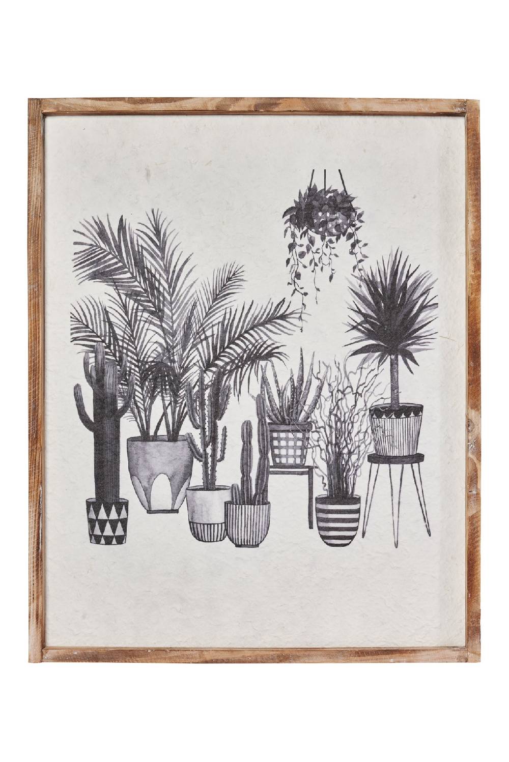 Novità Home Piante - quadro in carta bianca e legno