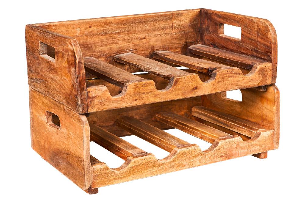 Novità Home Portabottiglie Impilabile In Legno