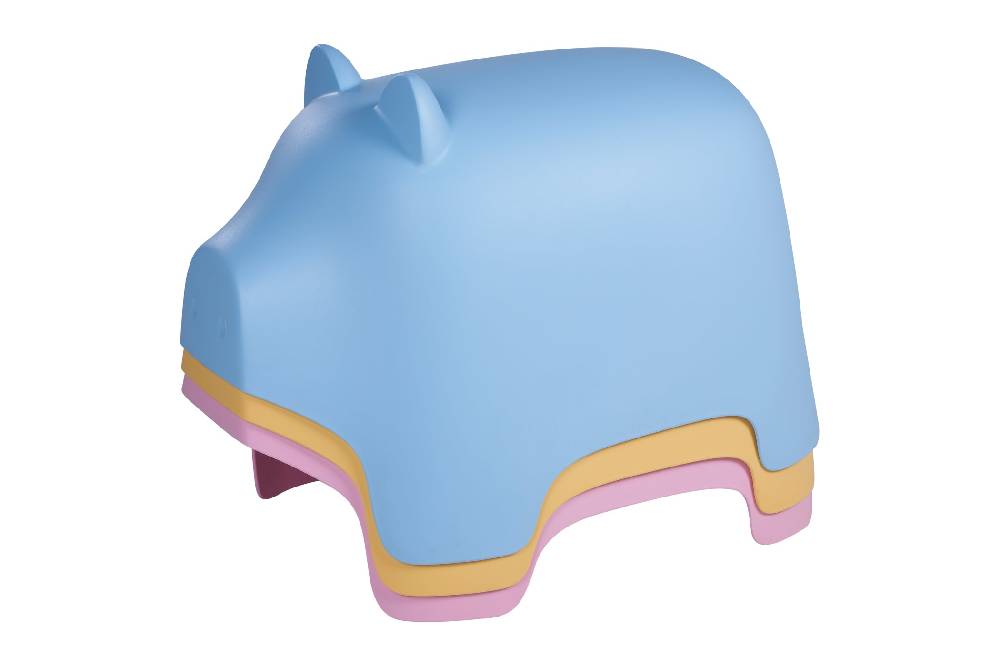 Novità Home Pouf In Pp Maialino Azzurro