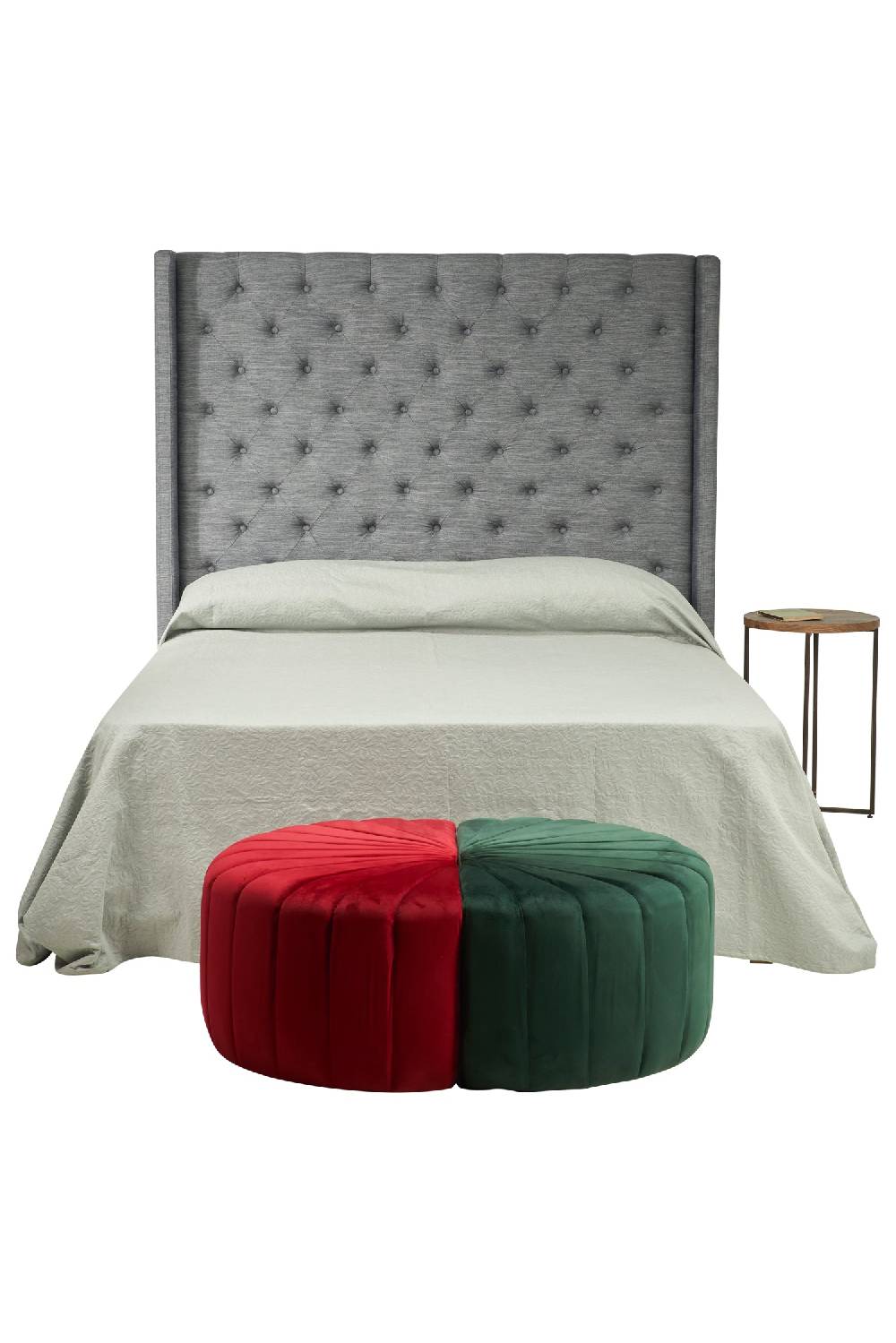 Novità Home Pouf Semicerchio Velluto Verde