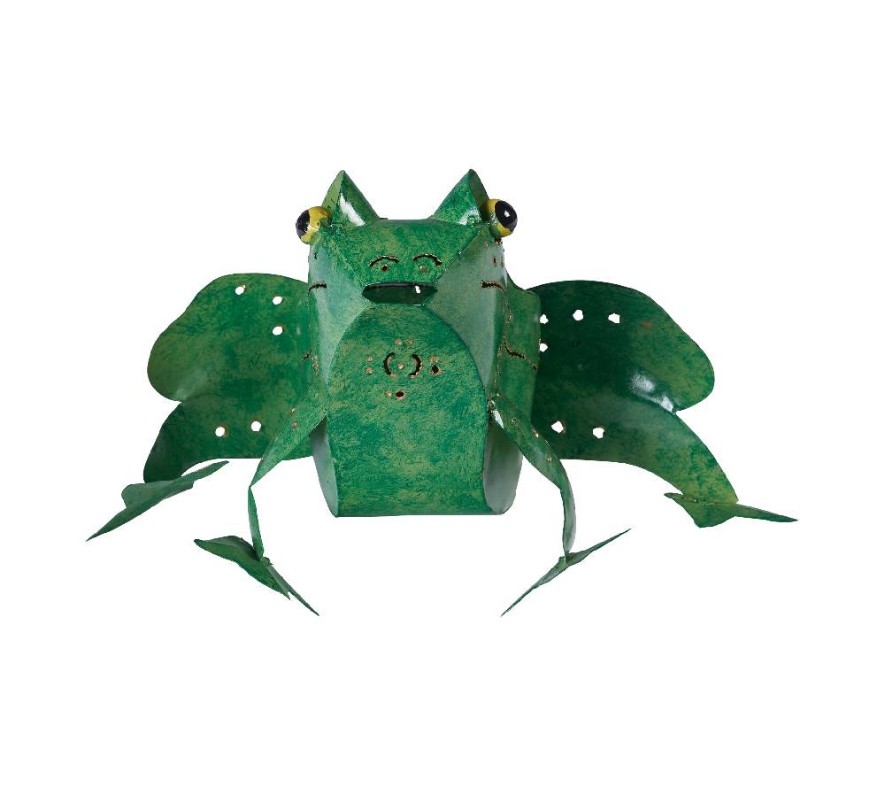 Novità Home Rana Porta Candela in Metallo Verde