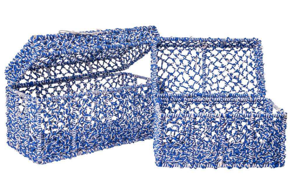 Novità Home Set 2 Bauli Blu E Bianchi