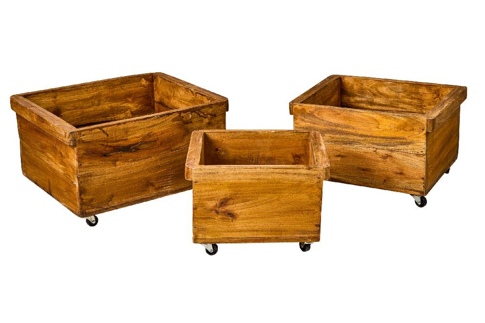 Novità Home Set 3 Scatole Contenitore con Ruote