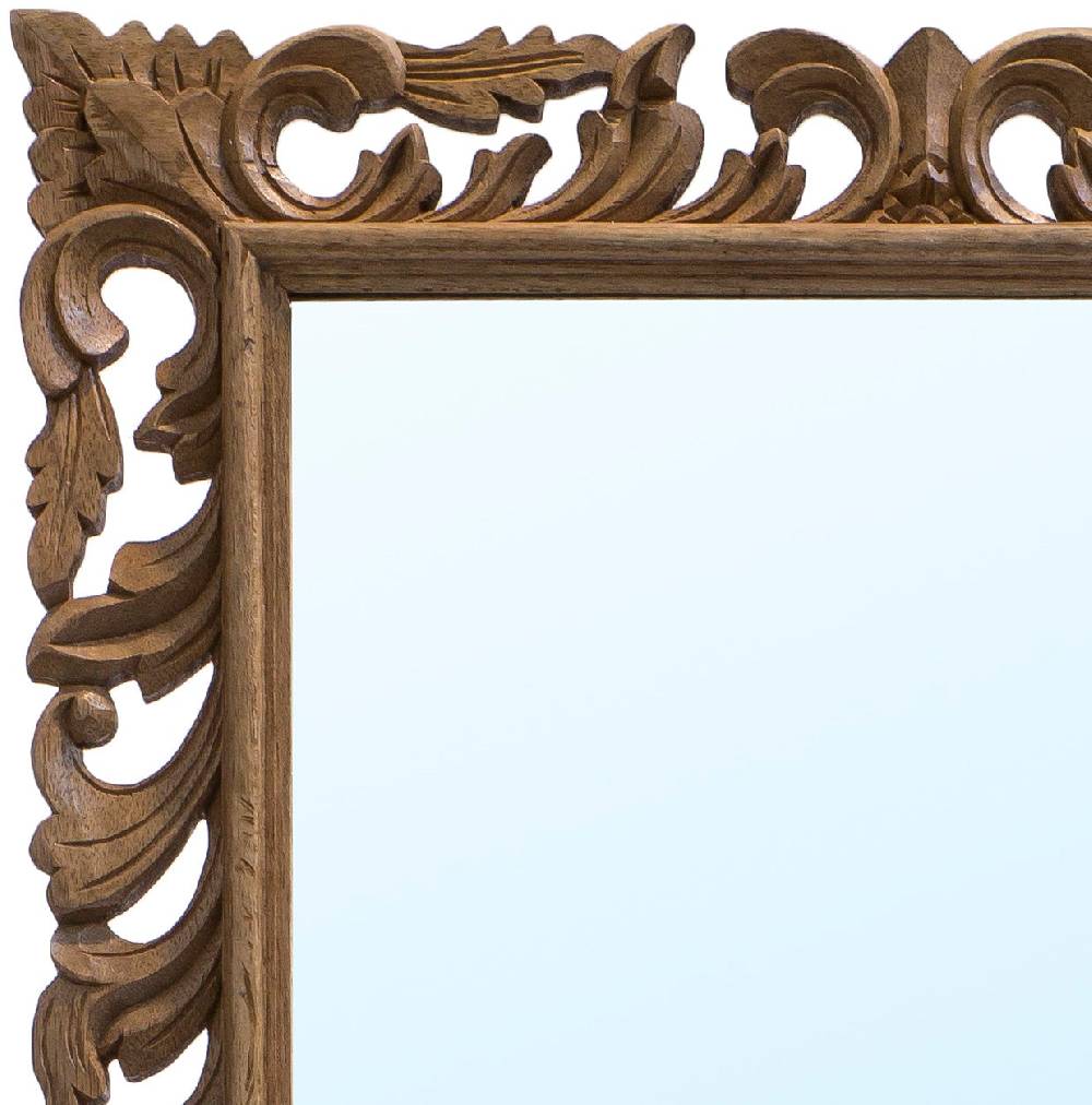 Novità Home Specchio - Legno Intarsiato Marrone