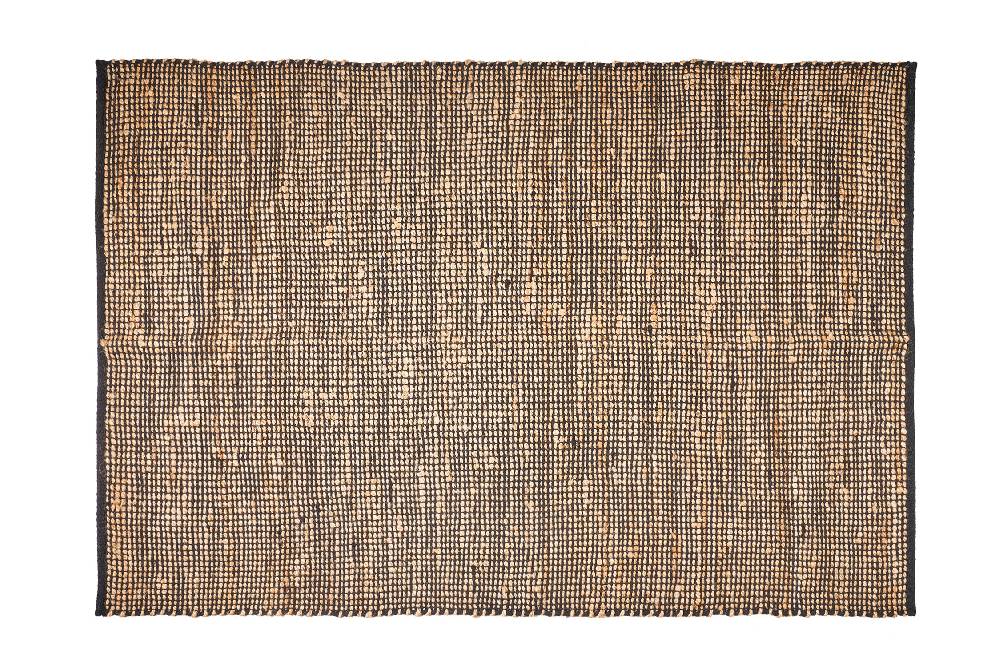 Novità Home Tappeto - Intreccio Cotone Nero E Juta