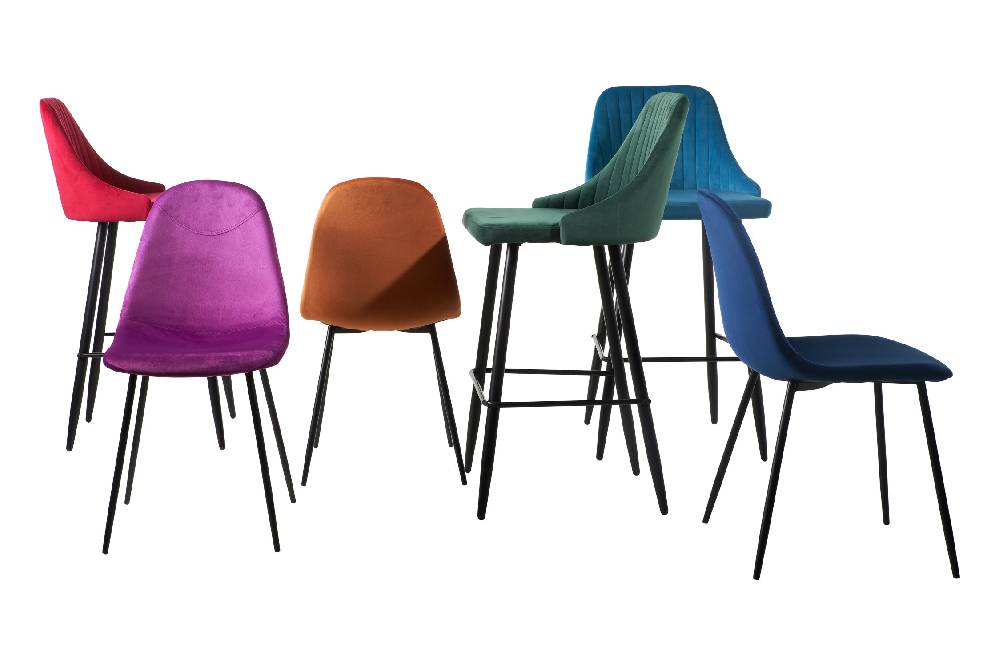 Novità Home Velvet - Sgabello Velluto Aubergine