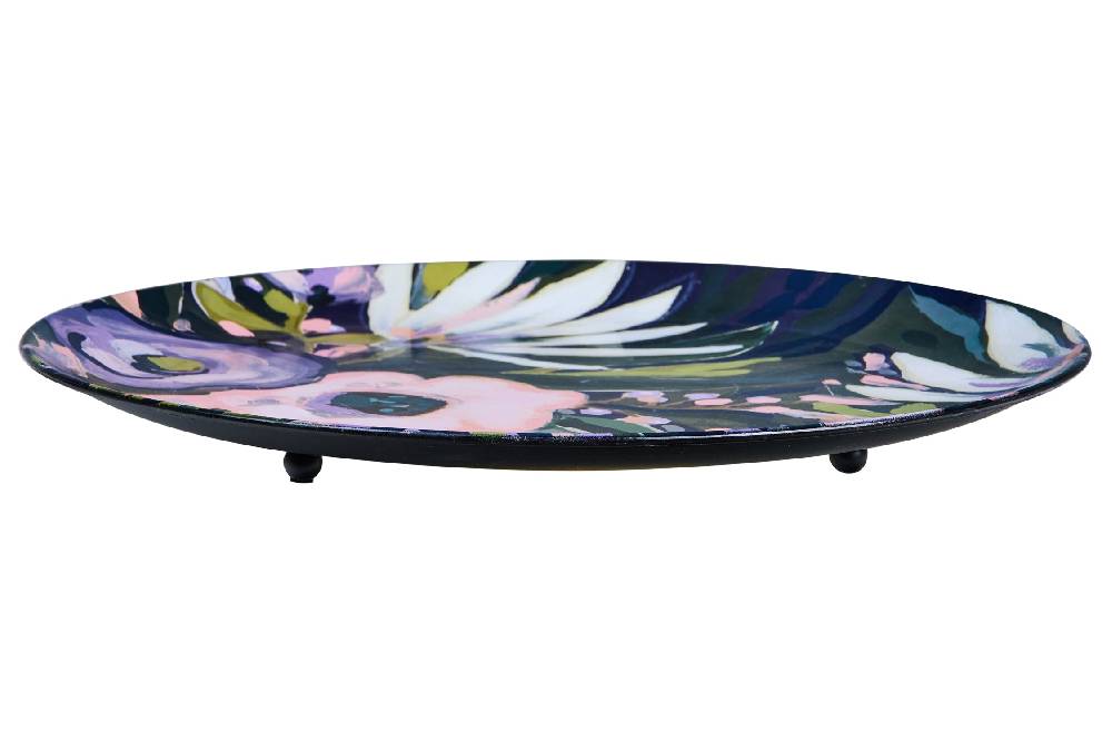 Novità Home Vincent - Vassoio Ovale Floreale Nuit