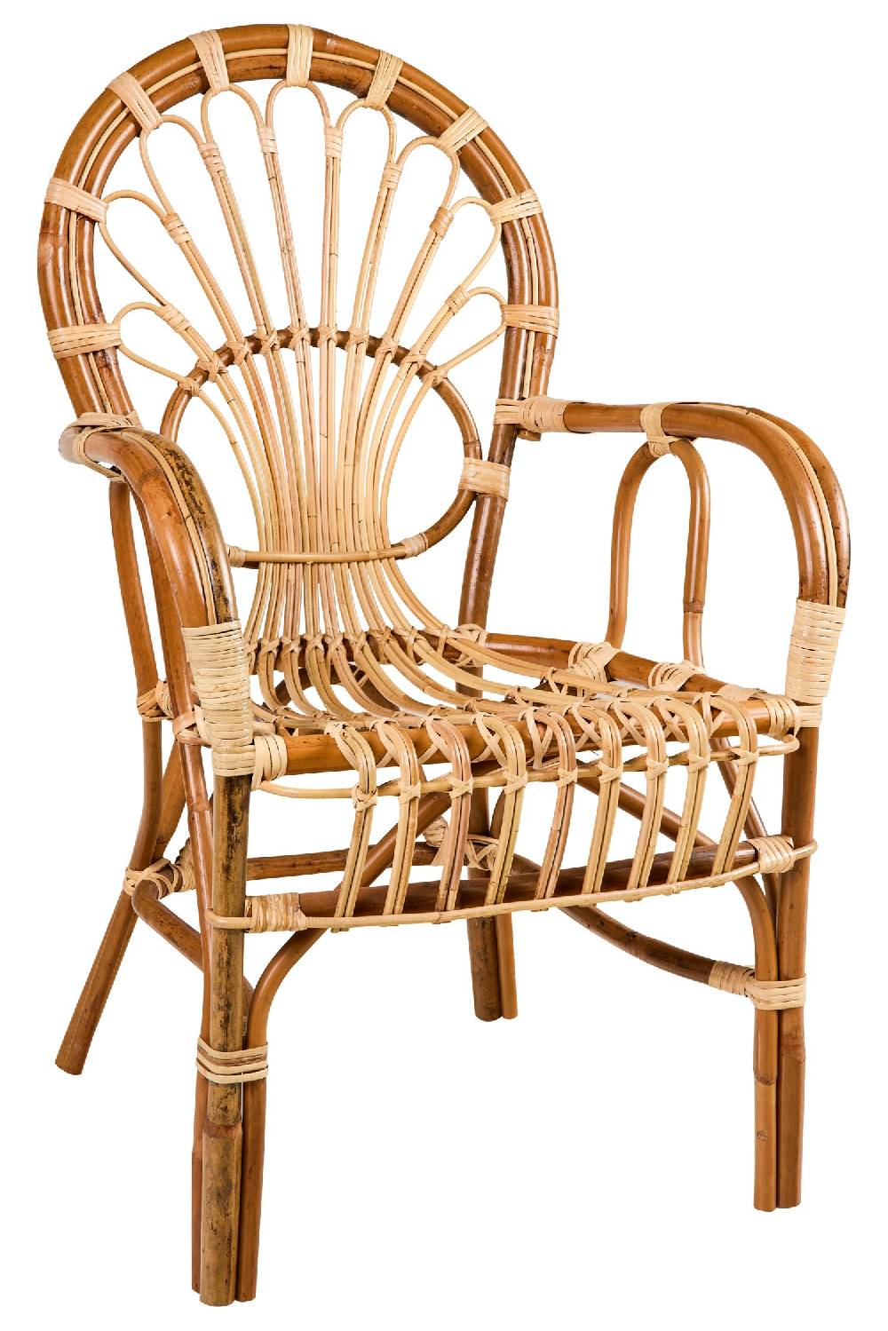 Novità Home Zaira - Poltroncina Rattan Con Braccioli