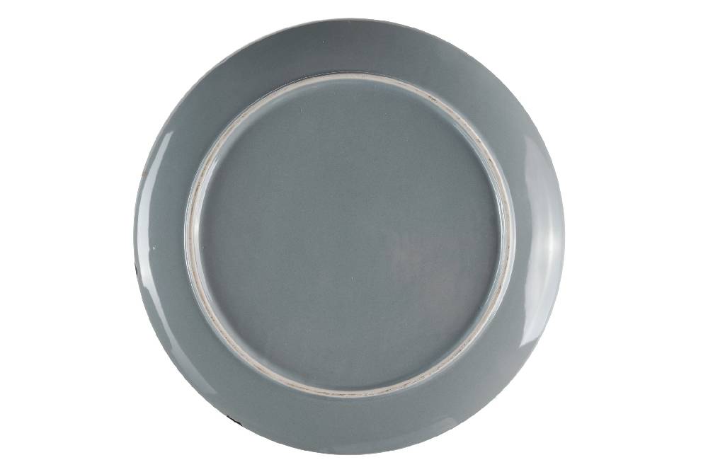 Novità Home Old Country - Piatto Piano Grigio Bordo Nero