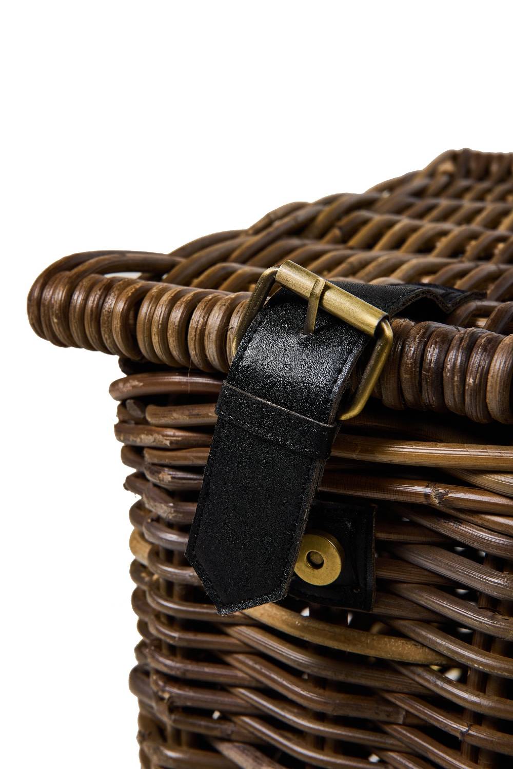 Novità Home Panier - Cesta Bauletto Con Lacci In Pelle