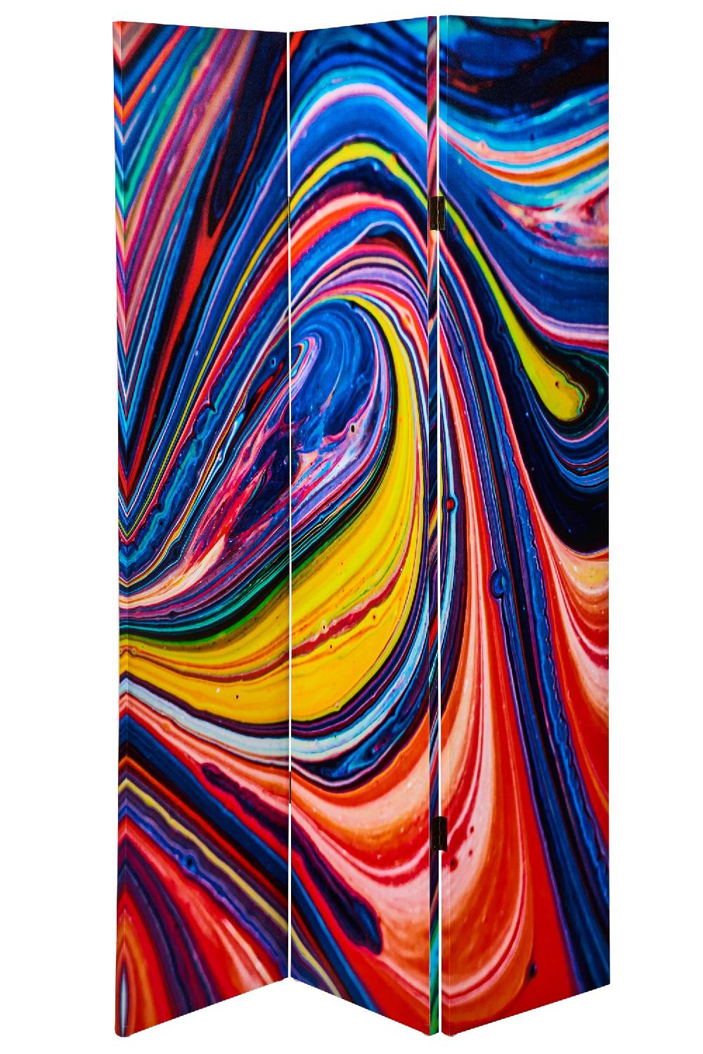 Novità Home Paravento - Colori Psichedelici Fronte Retro 3 Ante