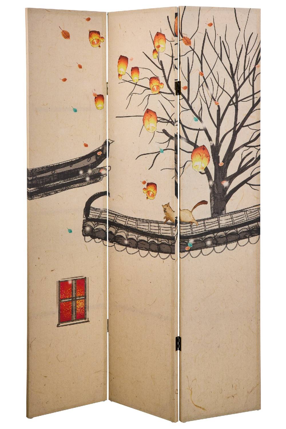 Novità Home Paravento - Magie Di Autunno Fronte Retro 3 Ante Linen