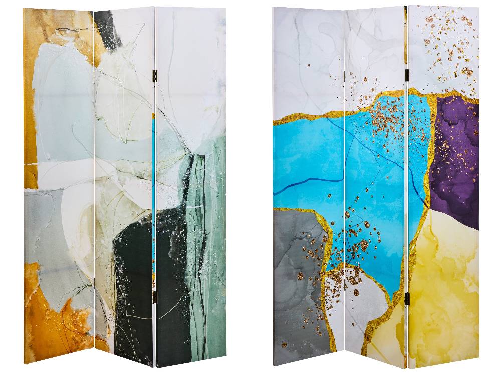 Novità Home Paravento - Marble Multi Colors 3 Ante Canvas