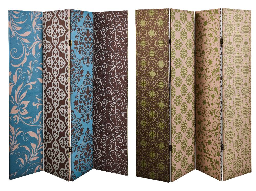 Novità Home Paravento - Stampa Barocco Fronte Retro 4 Ante Linen