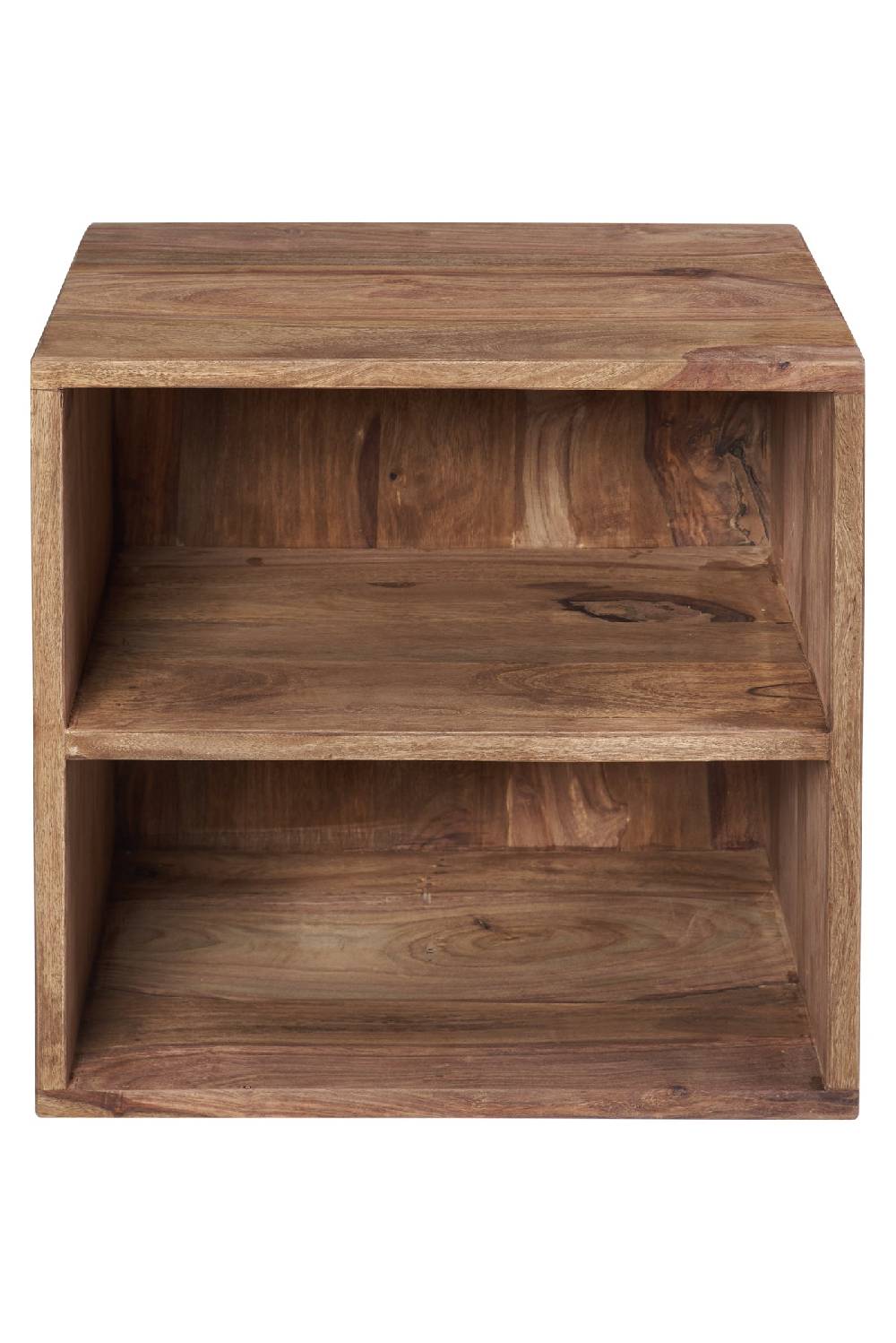 Novità Home Perth - cubo comodino con ripiano in legno naturale