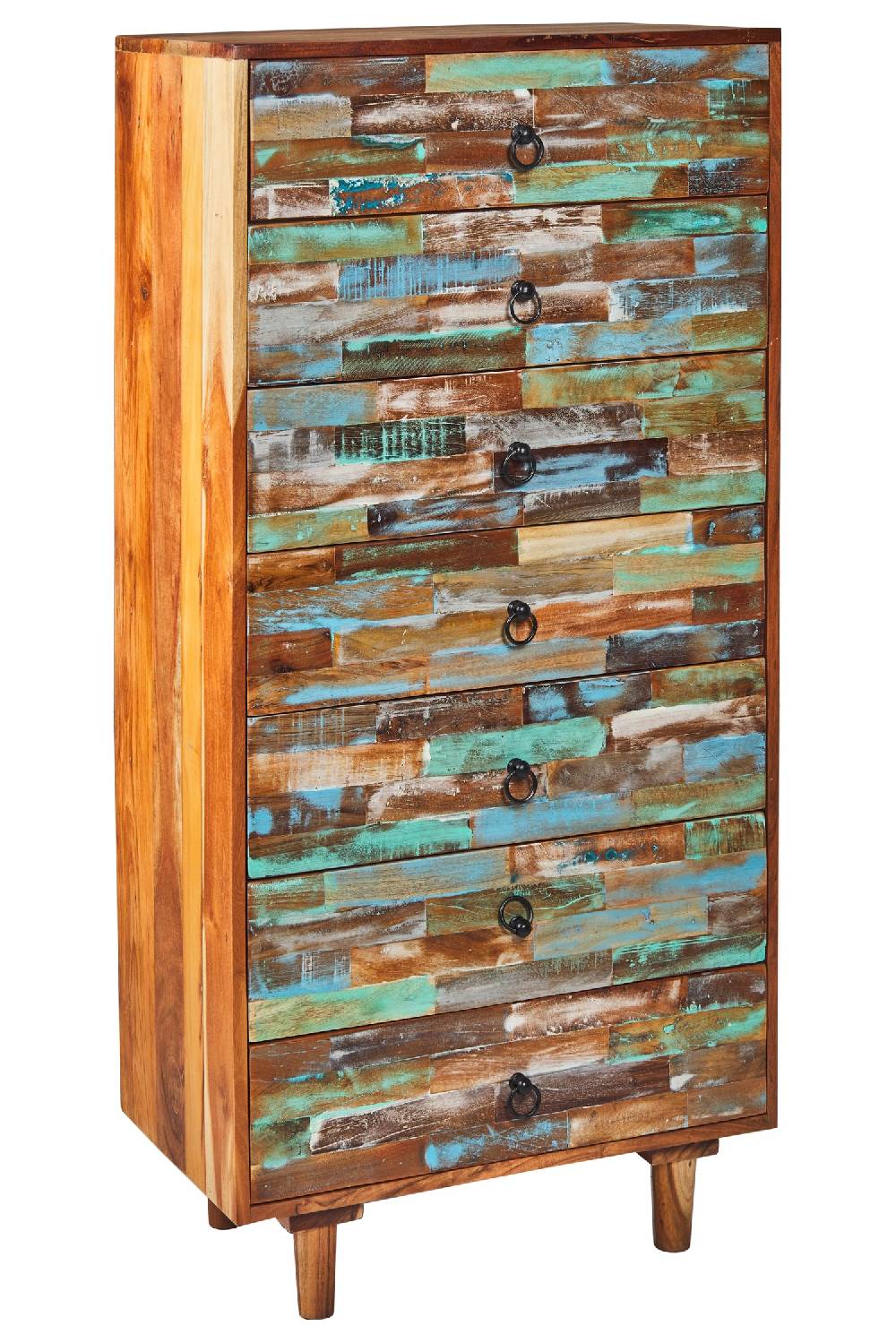 Novità Home Piccadilly - Settimino In Legno Riciclato Multicolore