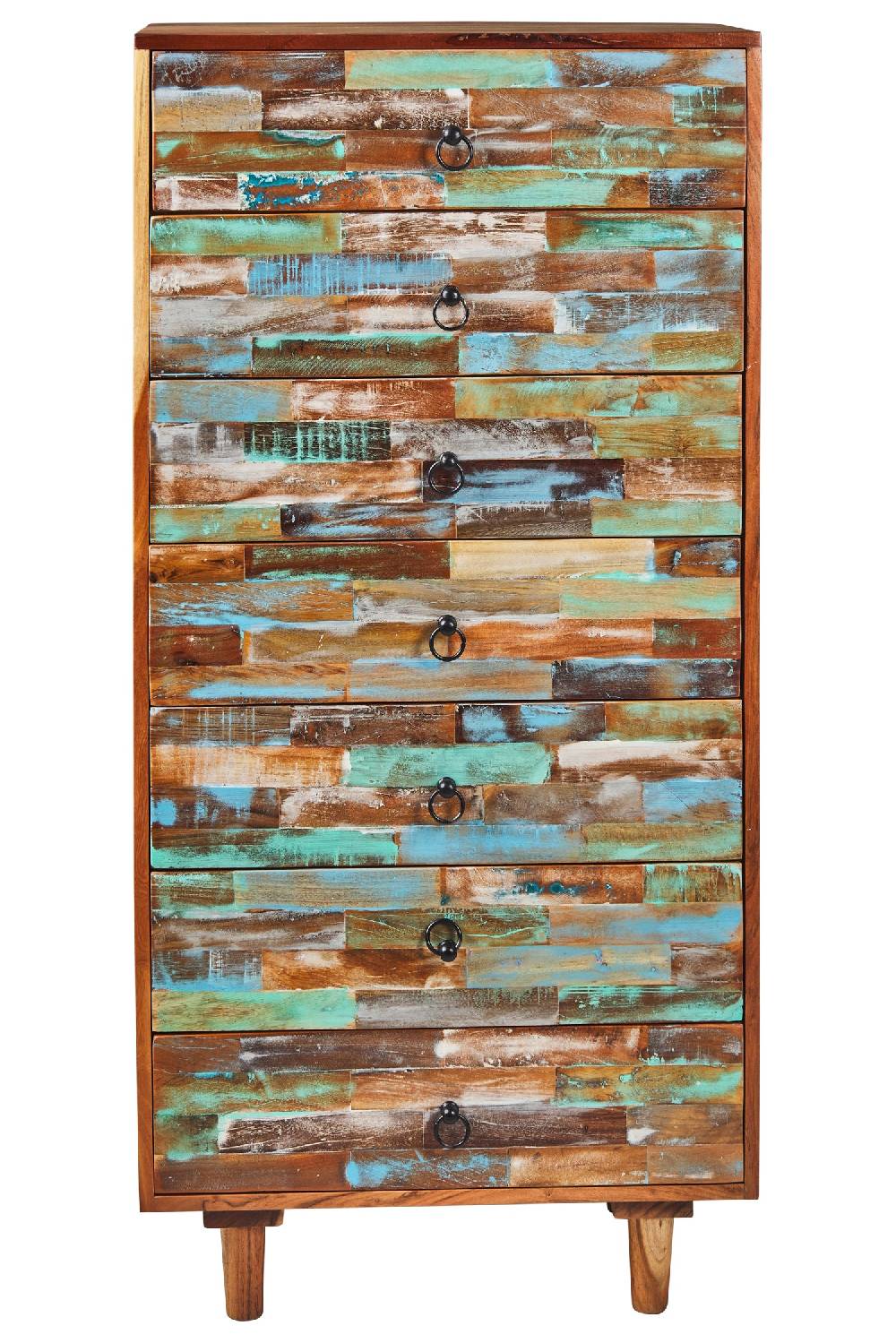 Novità Home Piccadilly - Settimino in Legno Riciclato Multicolore