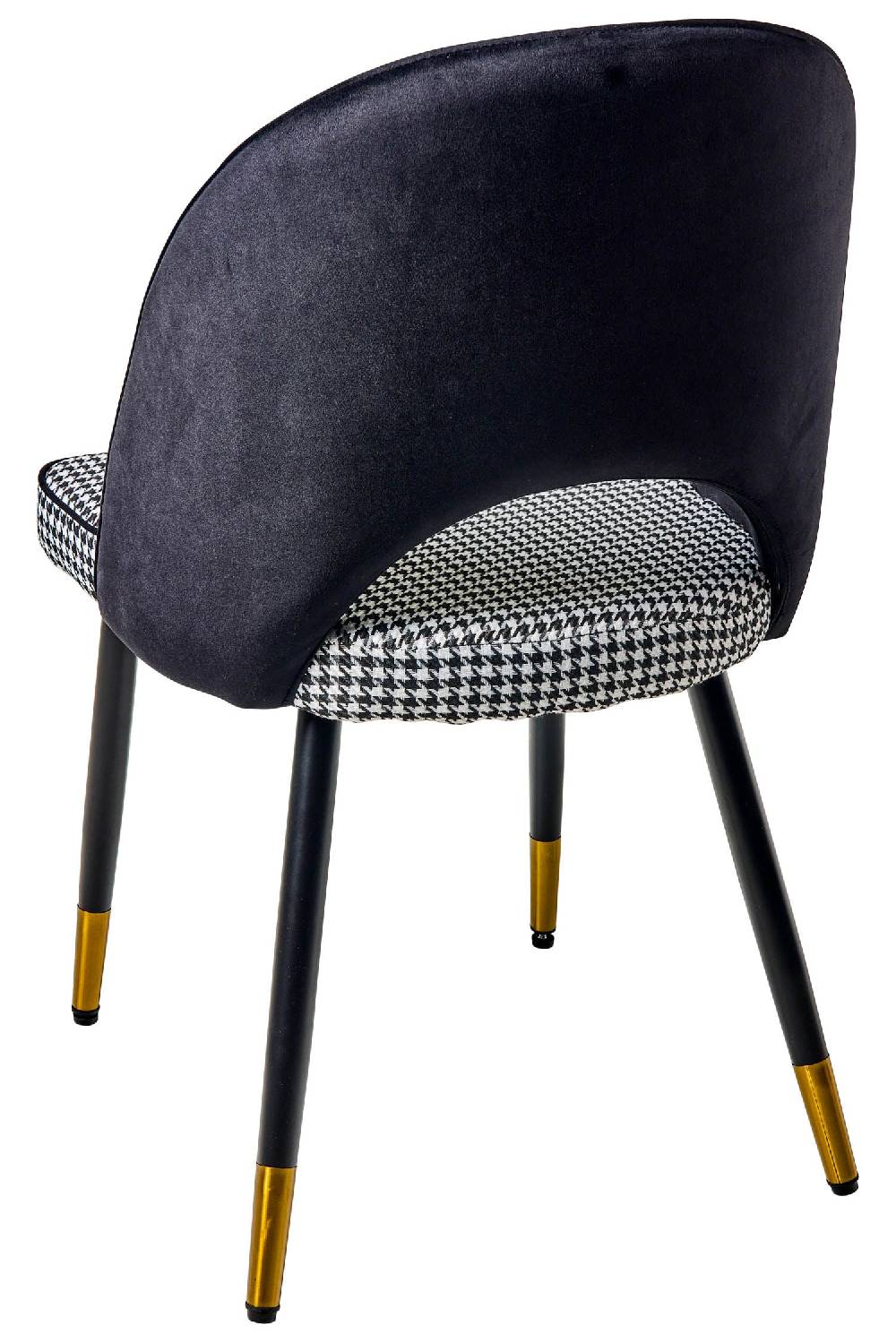 Novità Home Pied De Poule - Sedia In Ferro Con Seduta In Velluto