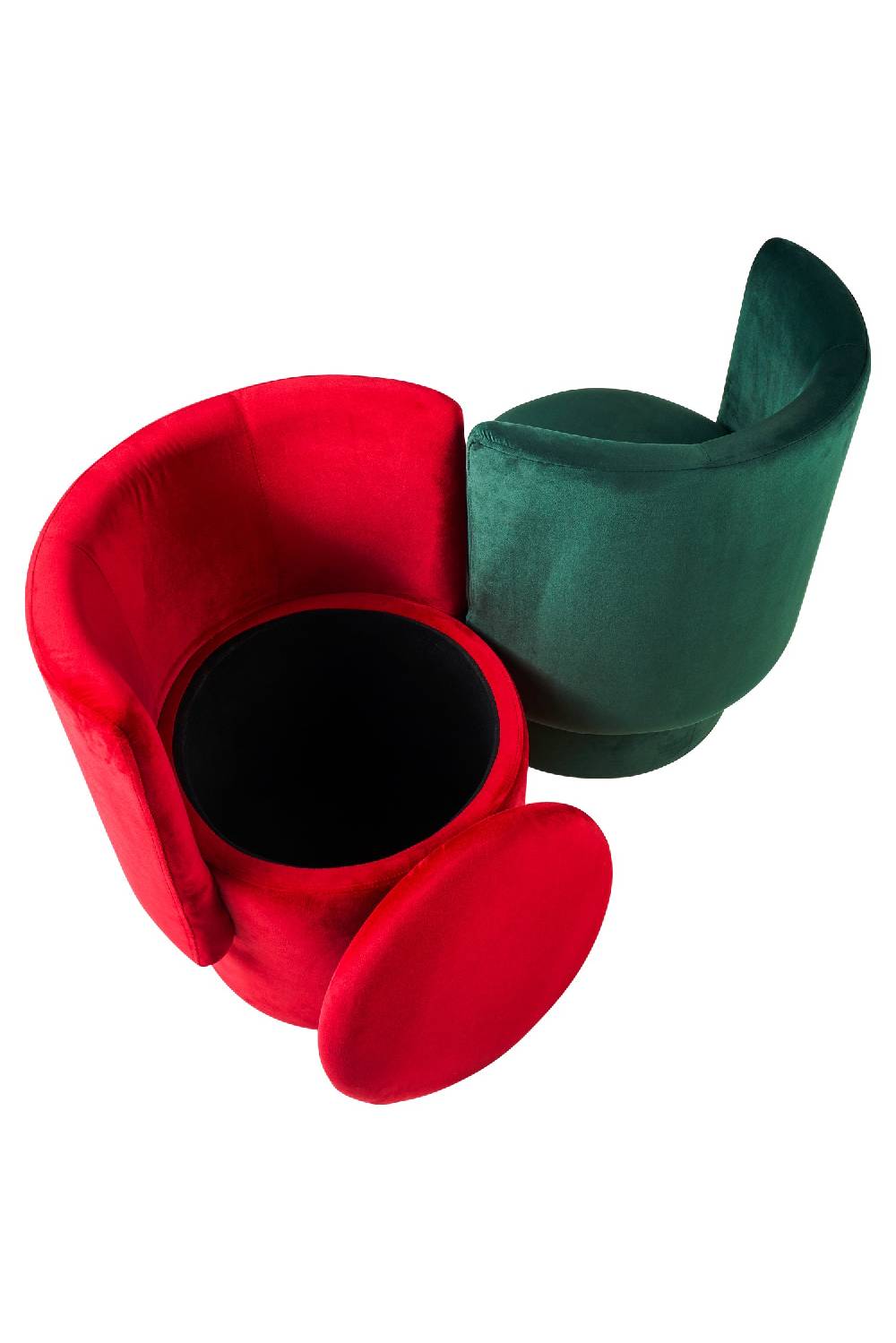 Novità Home Poltroncina Contenitore Imbottita In Velluto Verde