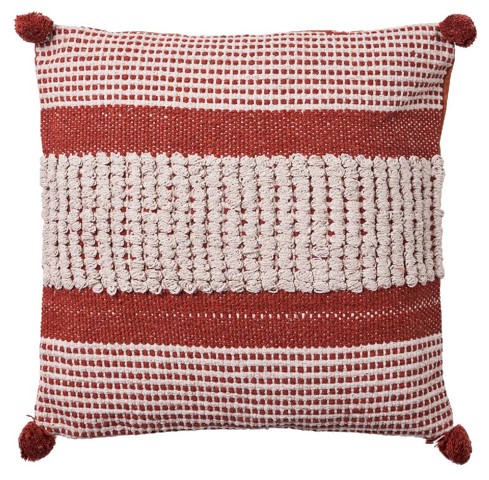 Novità Home Pon pon - cuscino rosso e bianco con pon pon