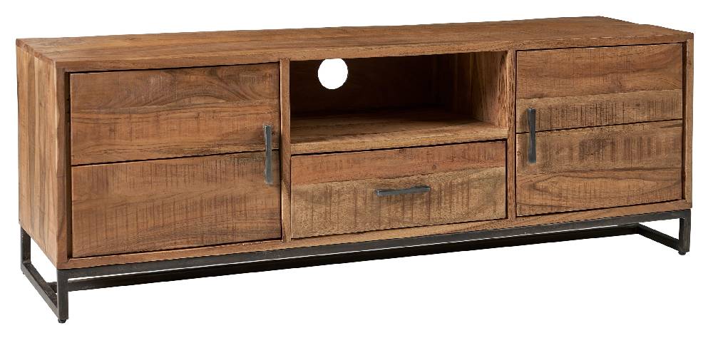 Novità Home Porta Tv 1 Cassetto E 2 Sportelli In Legno E Meallo