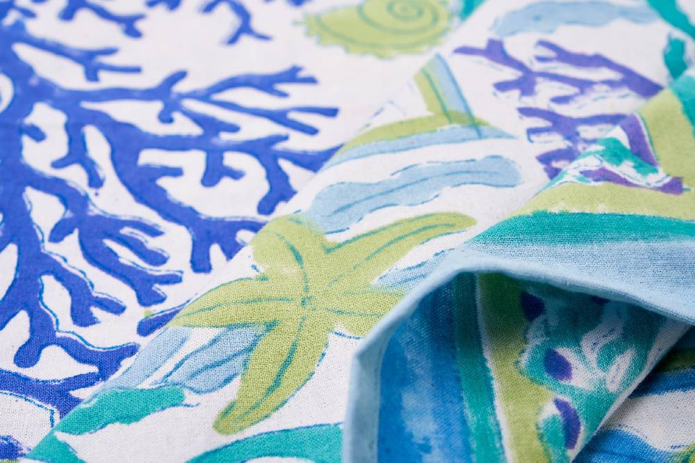 Novità Home Positano - Mezzero Singolo Decor Blue In Cotone - 180x270