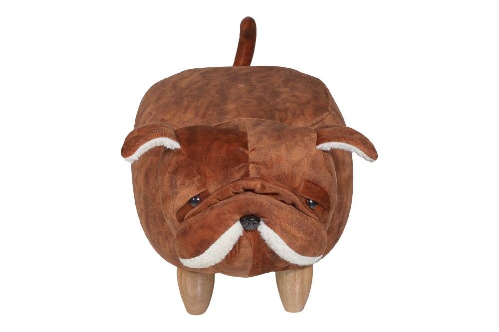 Novità Home Pouf Imbottito In Alcantara E Legno - Buldog