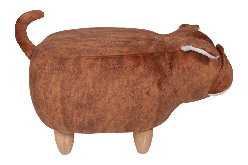 Novità Home Pouf Imbottito In Alcantara E Legno - Buldog